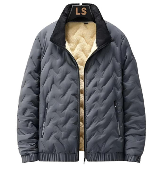 Men’s Quilted Bomber Jacket | Fleece-Lined Interior | Windproof Zip-Up Outerwear