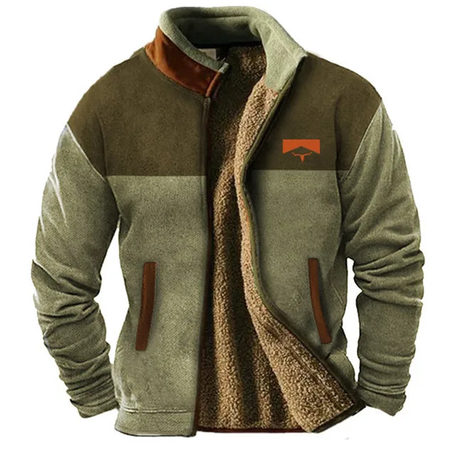 Sherpa Fleece Jacket | Two-Tone Design | Full-Zip Outdoor Layer