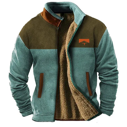 Sherpa Fleece Jacket | Two-Tone Design | Full-Zip Outdoor Layer