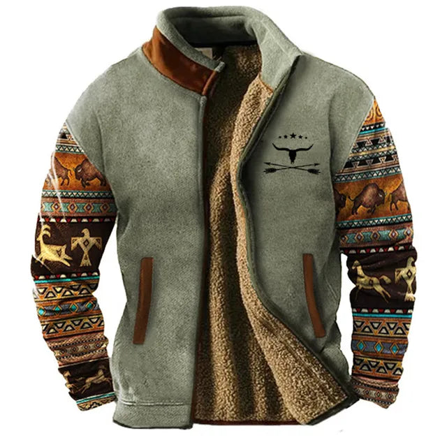 Sherpa Fleece Jacket | Two-Tone Design | Full-Zip Outdoor Layer