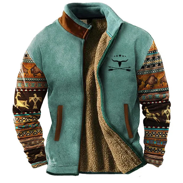 Sherpa Fleece Jacket | Two-Tone Design | Full-Zip Outdoor Layer