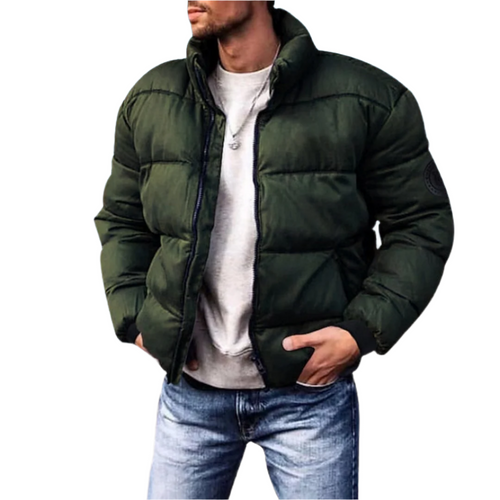 Men’s Insulated Puffer Jacket | Warm Quilted Outerwear | Winter Casual Zip-Up