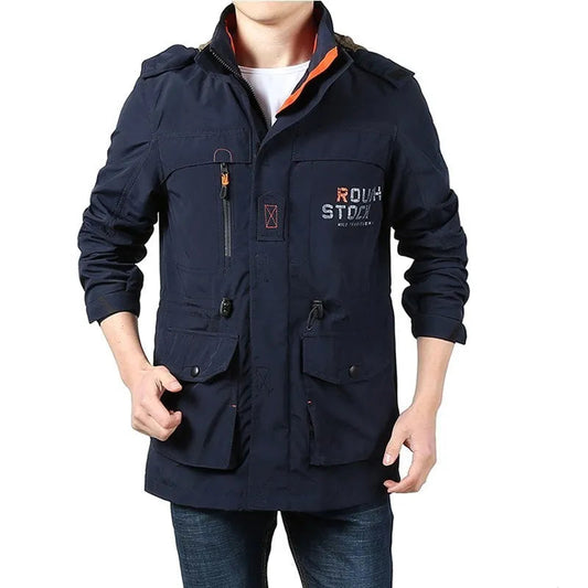Men’s Utility Zip Jacket | Multi-Pocket Windbreaker for Transitional Weather