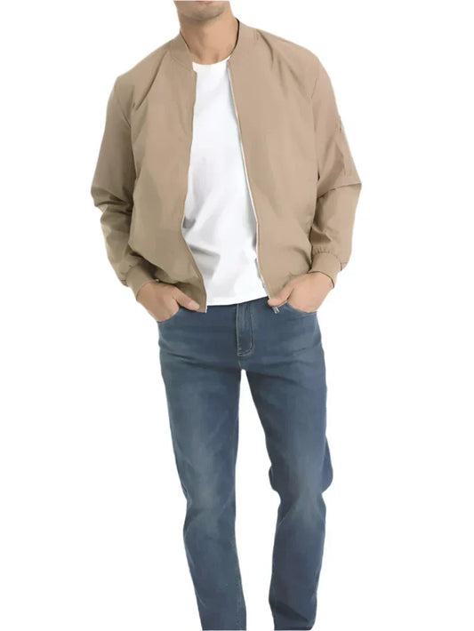 Men’s Lightweight Bomber Jacket | Zip-Up Casual Layer | Spring & Fall Streetwear