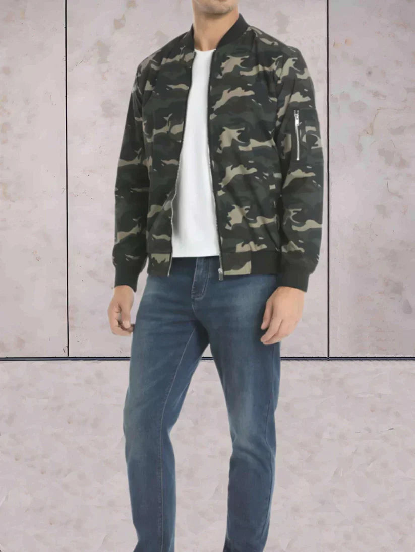 Men’s Lightweight Bomber Jacket | Zip-Up Casual Layer | Spring & Fall Streetwear