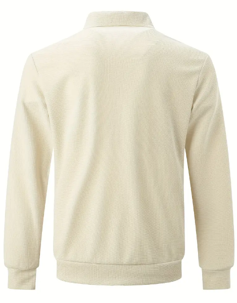 Men's Lightweight Zip Jacket | Textured Cotton Blend | Casual Spring Outerwear