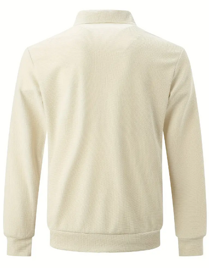 Men's Lightweight Zip Jacket | Textured Cotton Blend | Casual Spring Outerwear