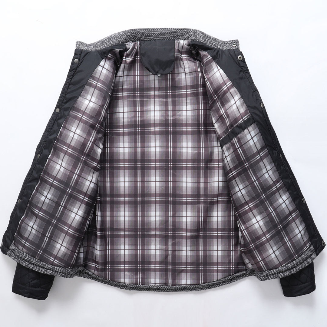 Men’s Diamond Quilted Jacket | Knit Collar & Contrast Trim | Fall Layer