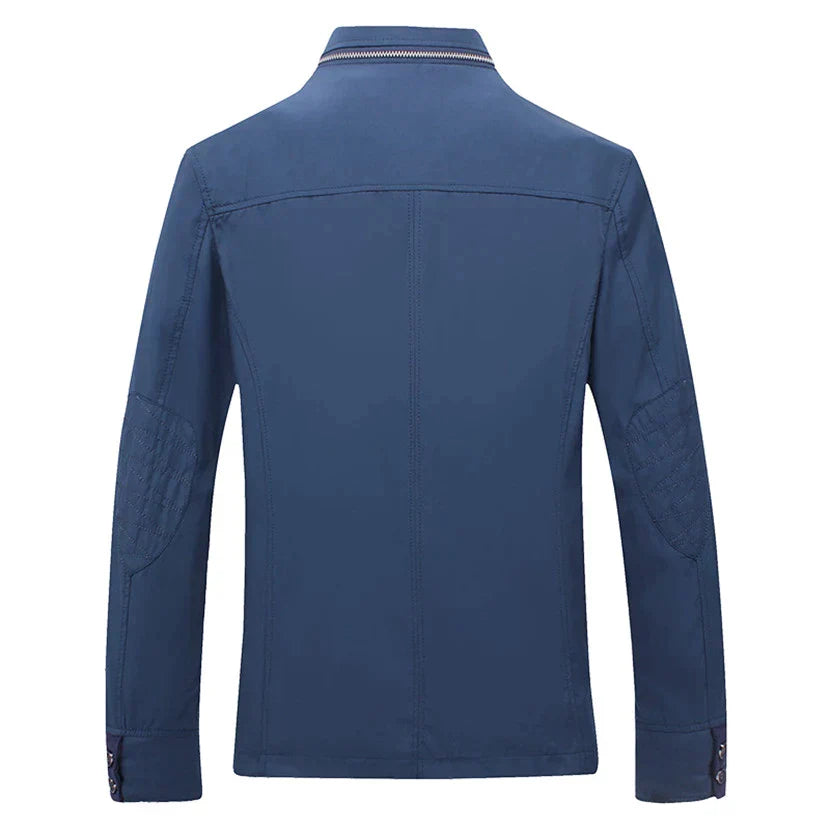 Men’s Lightweight Stand Collar Jacket | Button-Up Midlayer | Spring-Fall Casual Outerwear