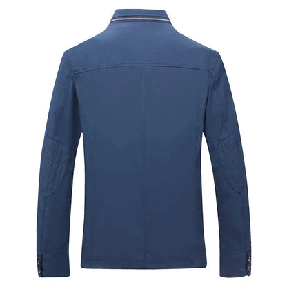 Men’s Lightweight Stand Collar Jacket | Button-Up Midlayer | Spring-Fall Casual Outerwear
