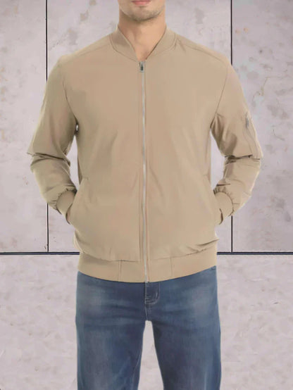 Men’s Lightweight Bomber Jacket | Zip-Up Casual Layer | Spring & Fall Streetwear