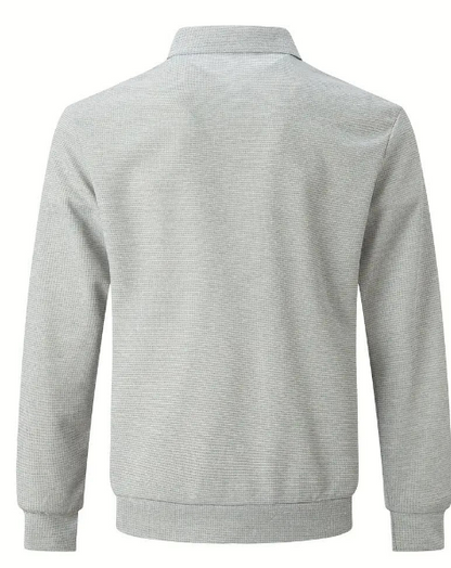 Men's Lightweight Zip Jacket | Textured Cotton Blend | Casual Spring Outerwear