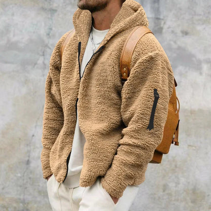 Men’s Sherpa Fleece Zip Jacket | Ultra-Soft Casual Outerwear for Cool Weather