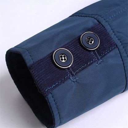 Men’s Lightweight Stand Collar Jacket | Button-Up Midlayer | Spring-Fall Casual Outerwear