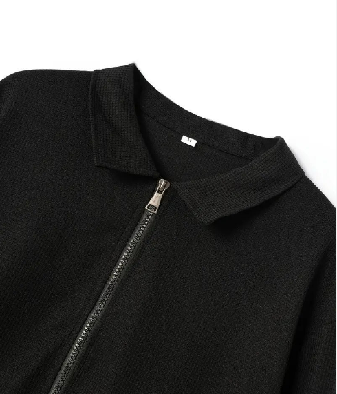 Men's Lightweight Zip Jacket | Textured Cotton Blend | Casual Spring Outerwear