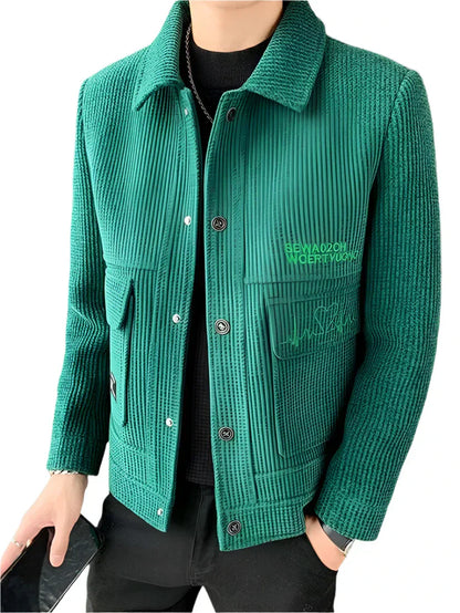 Men's Corduroy Shirt Jacket | Textured Overshirt Style | Button Front