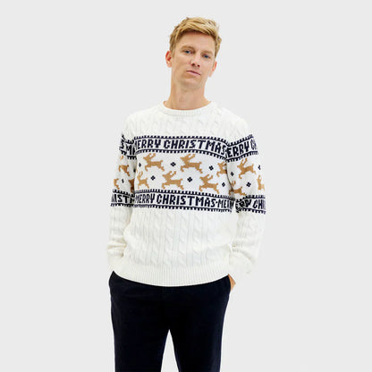Men’s Christmas Sweater | Reindeer Graphic Knit | Festive Winter Pullover