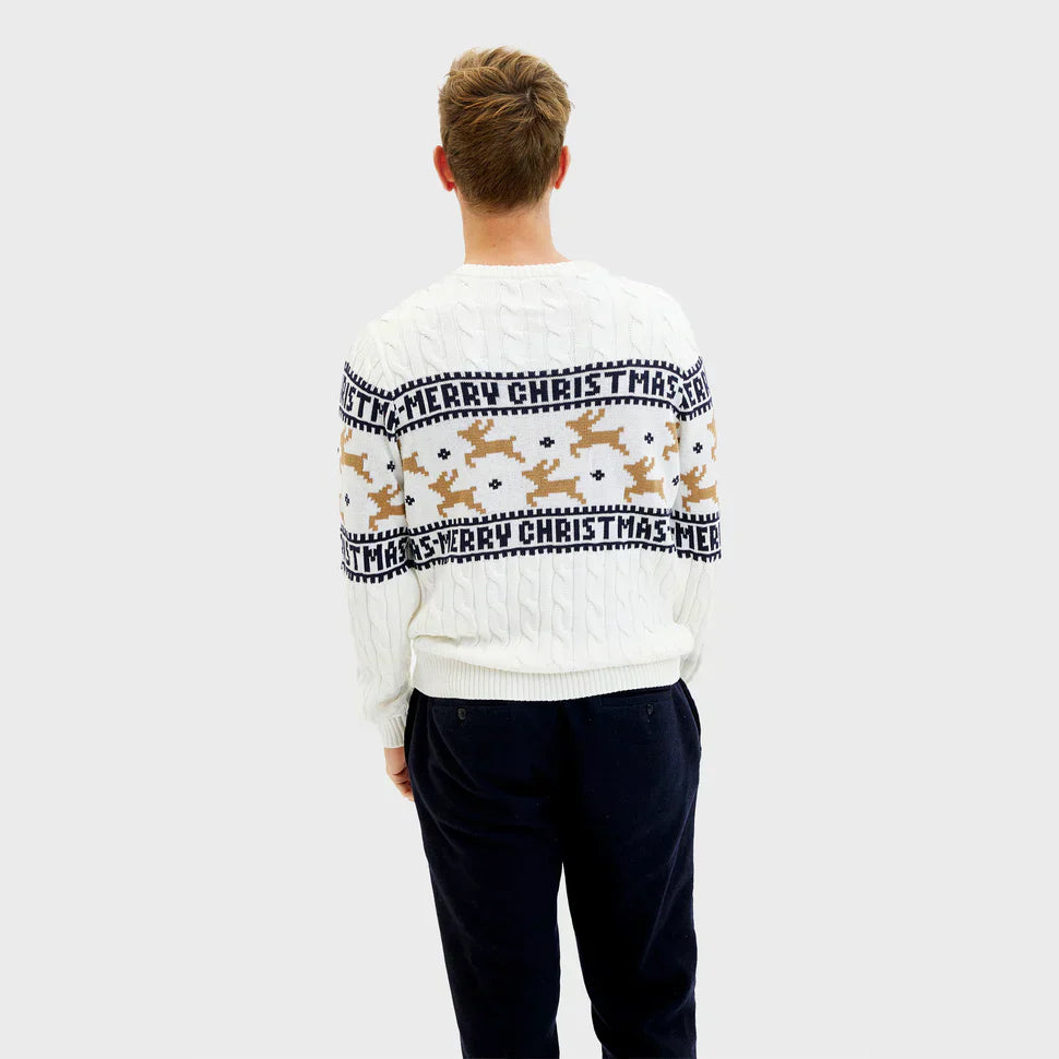 Men’s Christmas Sweater | Reindeer Graphic Knit | Festive Winter Pullover