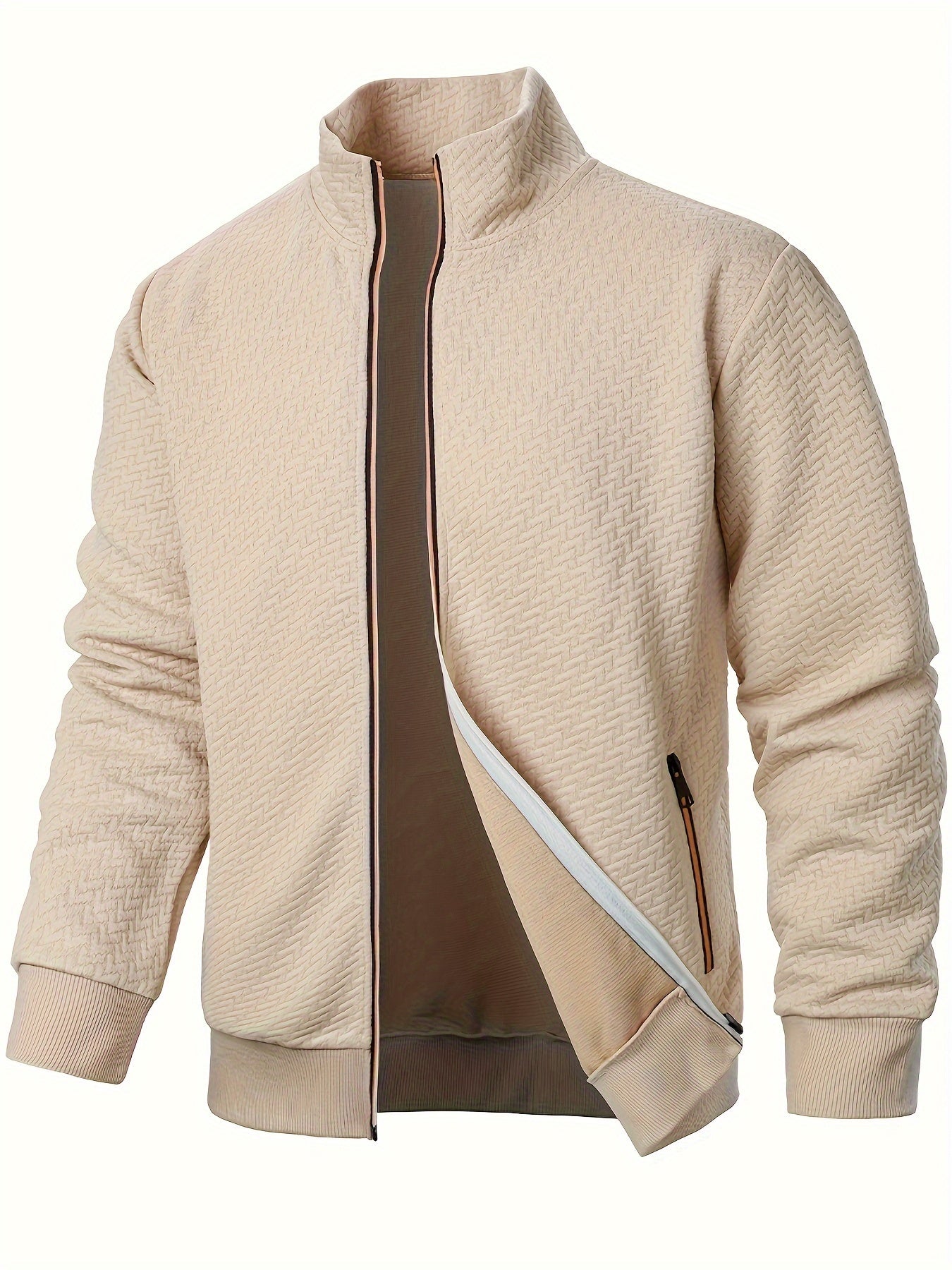 Men's Lightweight Zip Jacket | Mock Neck | Casual Layering Essential
