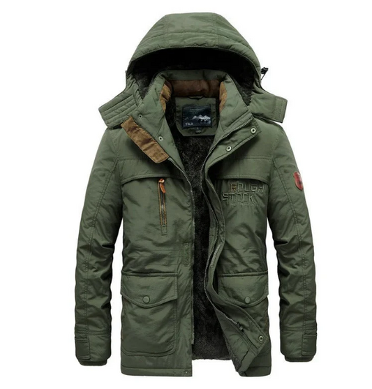Men’s Hooded Winter Parka | Fleece-Lined Interior | Multi-Pocket Cold Weather Coat