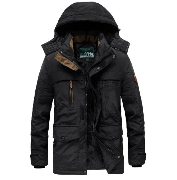 Men’s Hooded Winter Parka | Fleece-Lined Interior | Multi-Pocket Cold Weather Coat