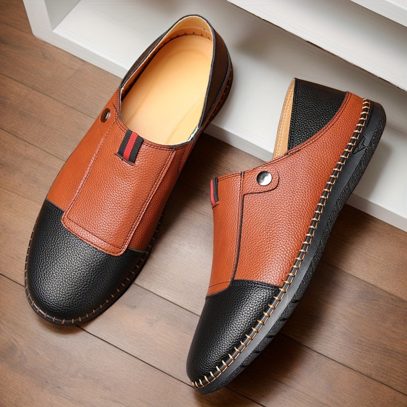 Men’s Two-Tone Slip-On Sneakers | Casual Comfort Walking Shoes | Lightweight Everyday Wear