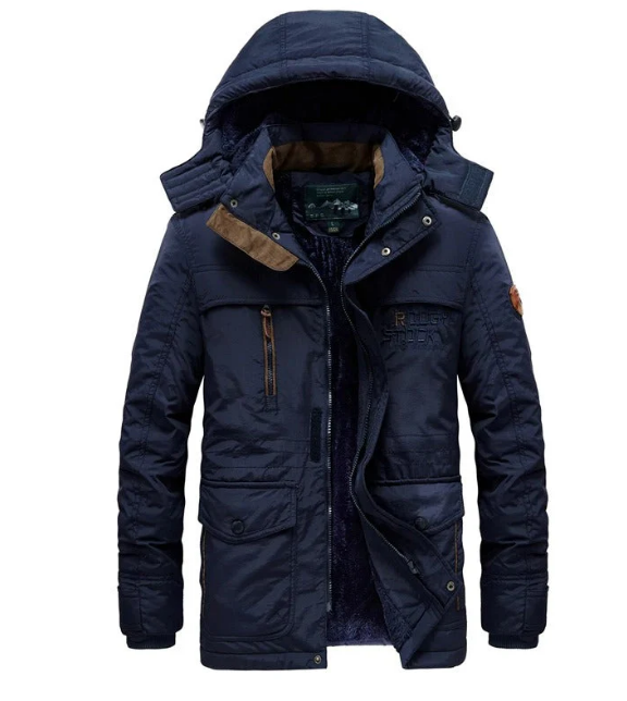Men’s Hooded Winter Parka | Fleece-Lined Interior | Multi-Pocket Cold Weather Coat