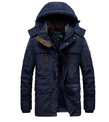 Men’s Hooded Winter Parka | Fleece-Lined Interior | Multi-Pocket Cold Weather Coat