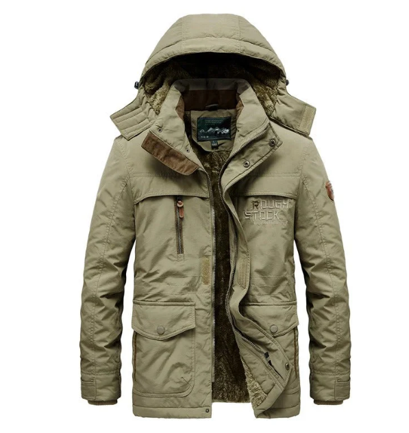Men’s Hooded Winter Parka | Fleece-Lined Interior | Multi-Pocket Cold Weather Coat