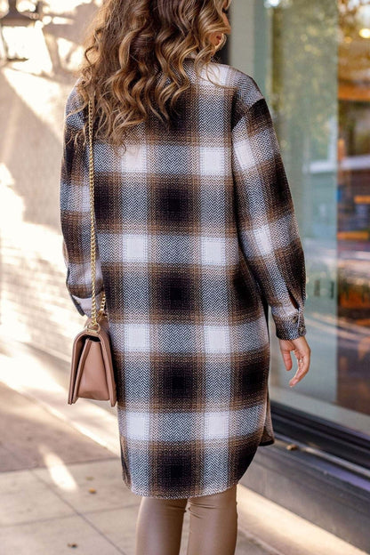 Plaid Longline Shacket | Oversized Shirt Jacket | Warm Layer | Casual Chic
