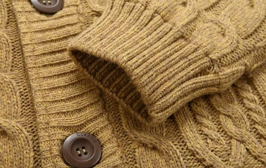 Men’s Cable Knit Cardigan | Button-Up Wool Blend | Warm Winter Layer