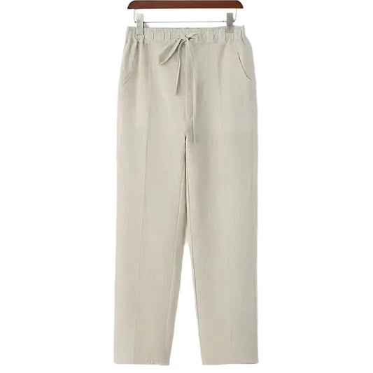 Men’s Linen-Blend Drawstring Pants | Relaxed Fit | Lightweight Summer Trousers