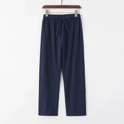 Men’s Linen-Blend Drawstring Pants | Relaxed Fit | Lightweight Summer Trousers