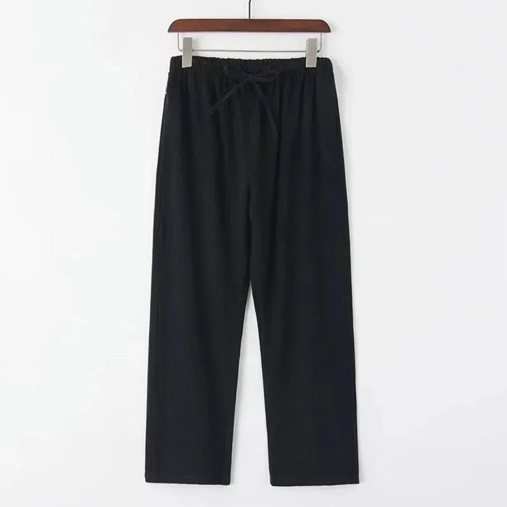Men’s Linen-Blend Drawstring Pants | Relaxed Fit | Lightweight Summer Trousers
