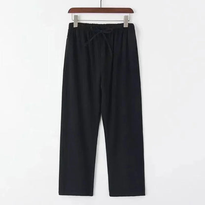 Men’s Linen-Blend Drawstring Pants | Relaxed Fit | Lightweight Summer Trousers