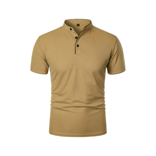 Short-Sleeve Henley Polo | Slim Fit Stretch Cotton | Casual Summer Essential
