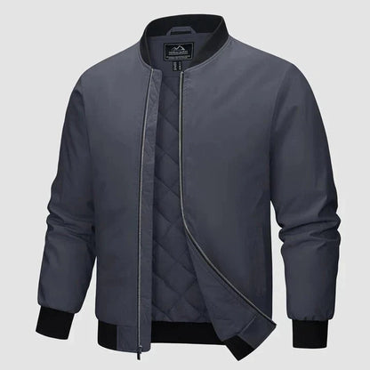 Men’s Quilted Bomber Jacket | Ribbed Trim | Lightweight Layer for Fall