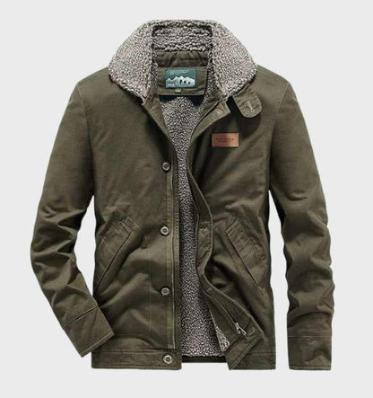 Men’s Sherpa-Lined Casual Jacket | Button-Up | Warm Winter Outerwear