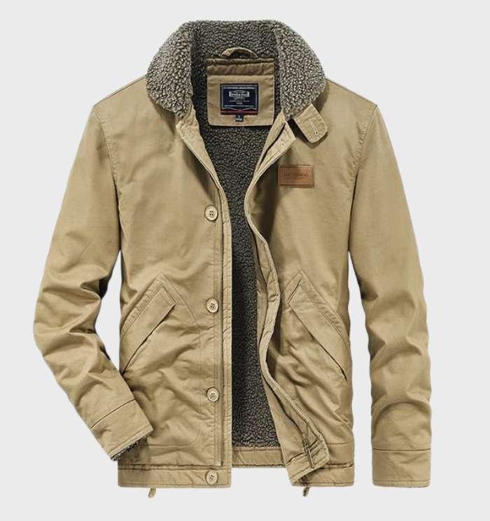 Men’s Sherpa-Lined Casual Jacket | Button-Up | Warm Winter Outerwear