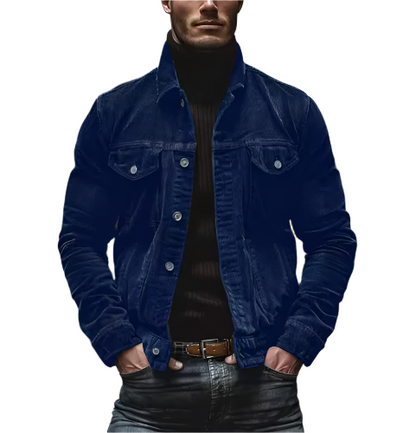 Men’s Classic Denim Jacket | Structured Fit with Dual Chest Pockets