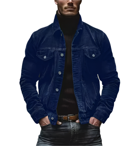 Men’s Classic Denim Jacket | Structured Fit with Dual Chest Pockets