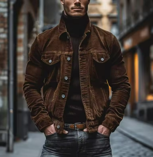 Men’s Classic Denim Jacket | Structured Fit with Dual Chest Pockets