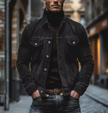Men’s Classic Denim Jacket | Structured Fit with Dual Chest Pockets