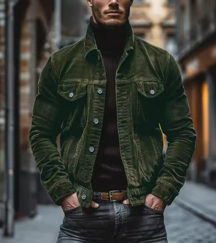 Men’s Classic Denim Jacket | Structured Fit with Dual Chest Pockets