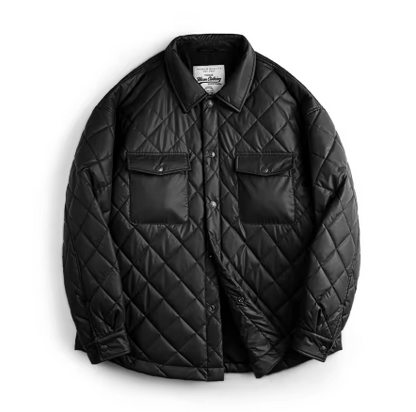 Quilted Shirt Jacket for Men | Diamond Stitching | Lightweight Outer Layer