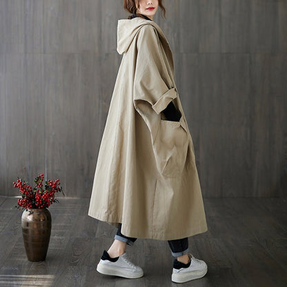 Oversized Hooded Coat | Relaxed Fit | Lightweight Cotton Blend | Casual Layer