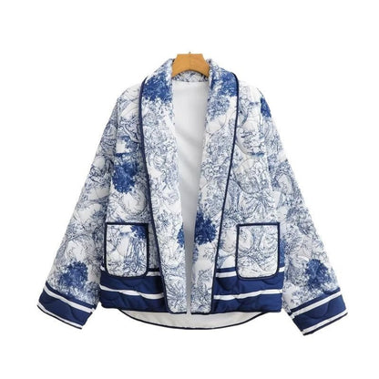 Statement Quilted Jacket | Artistic Print Design | Lightweight & Stylish | Casual Layer