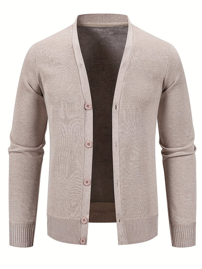 Men's Button-Up Knit Cardigan | Lightweight Layer | Classic V-Neck Sweater
