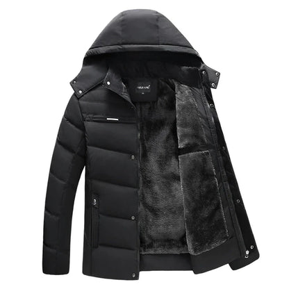 Men’s Hooded Winter Puffer Jacket | Faux Fur Lining | Windproof Outer Shell