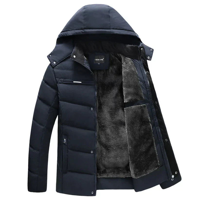 Men’s Hooded Winter Puffer Jacket | Faux Fur Lining | Windproof Outer Shell